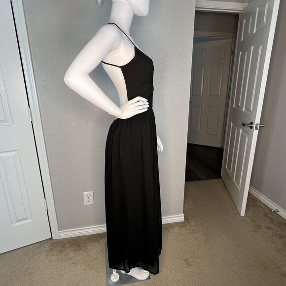 SABO SKIRT Size 10 Open Back  Maxi Dress Strappy Black - Picture 5 of 11